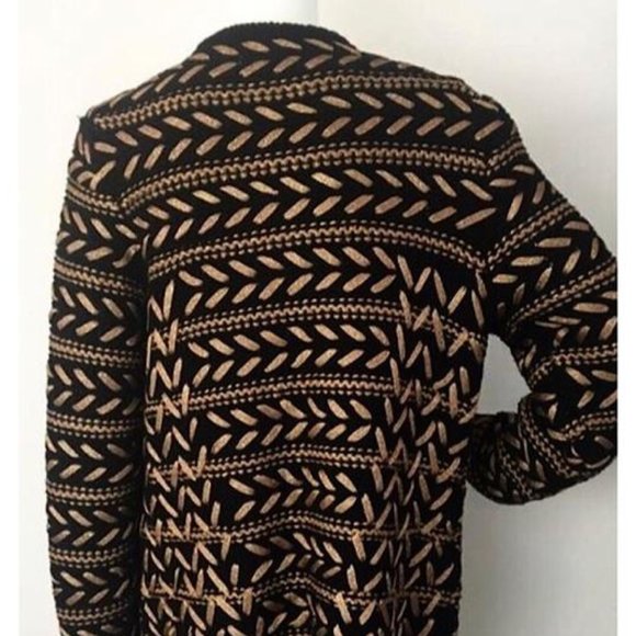 Lambswool Sweater Knit Dress Chevron Metallic - Picture 3 of 4